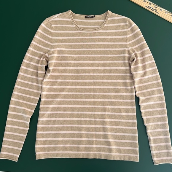 J. McLaughlin Gray and Pink Striped Long Sleeve Shirt XS - Picture 4 of 7